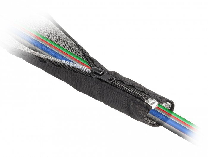 Delock Blindaje Emc Funda Trenzada Con Velcro 1 M X 25 Mm Negro
