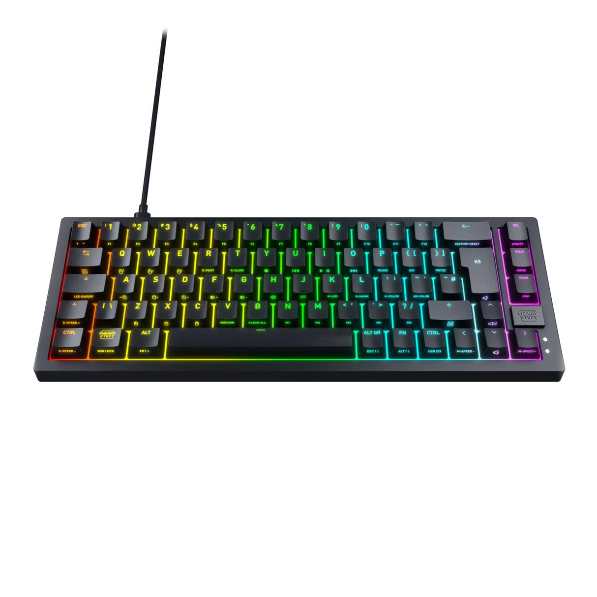 Cherry Keyboard Xtrfy K5v2 Rgb Compact Gaming Mx2a Red [De] Black +++ Kompaktes 65%-Format, Hot-Swap-Fähige Switches
