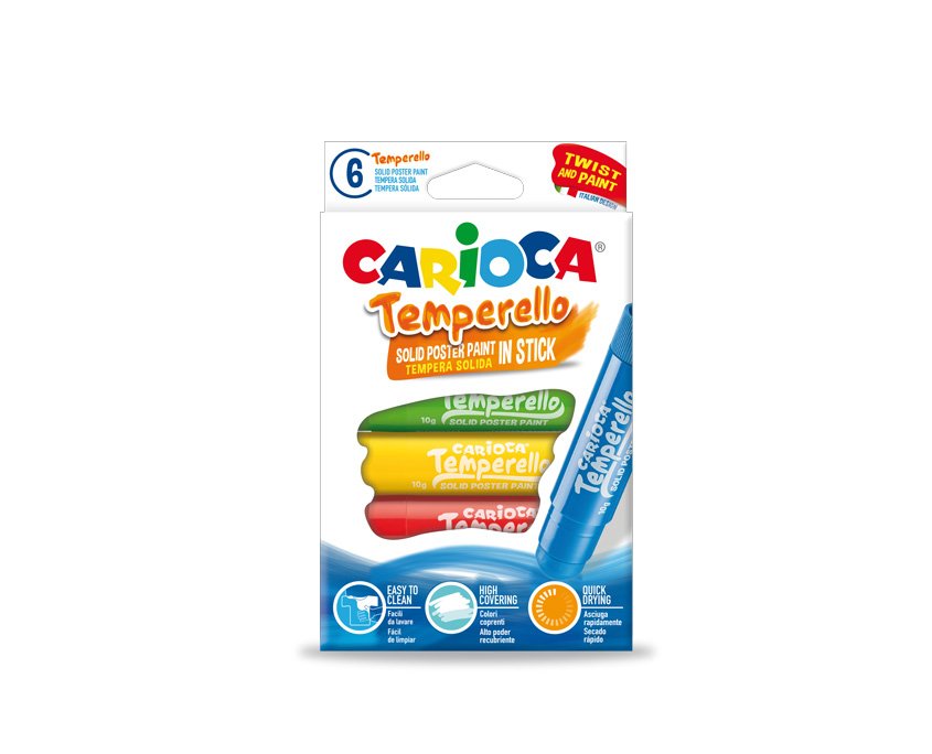 Carioca Témpera Sólida Temperello Colores - Caja De 6