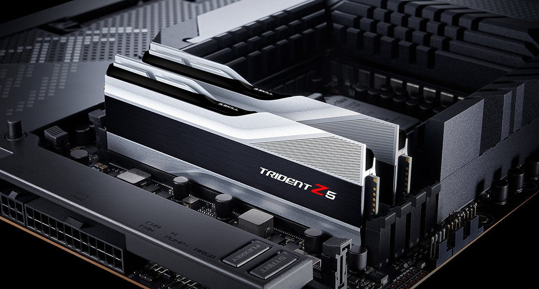 Memoria  G.Skill Trident Z Z5  32 Gb 2 X 16 Gb Ddr5 5600 Mhz, Memoria Ram Plateado/Negro, 32 Gb, 2 X 16 Gb, Ddr5, 5600 Mhz, Negro, Blanco