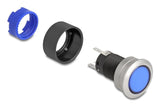 Drucktaster Zum Einbau 22 Mm 5 X Lötanschluss Taster Flach Kunststoff Led Blau