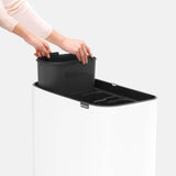 Brabantia 313523 Papelera 33 L Rectangular Acero Inoxidable Negro, Blanco