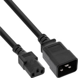 Adaptador De Corriente Inline, Iec-60320 C20 A C13, 3x1,5mm², Máx. 10a, Negro, 1m