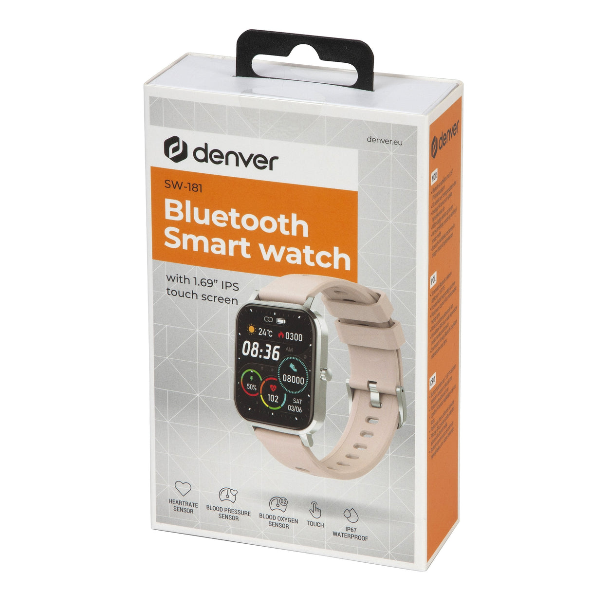 Pulsera Reloj Deportiva Denver Sw - 181  - Smartwatch -  Ip67 -  1.7pulgadas -  Bluetooth - Rosa