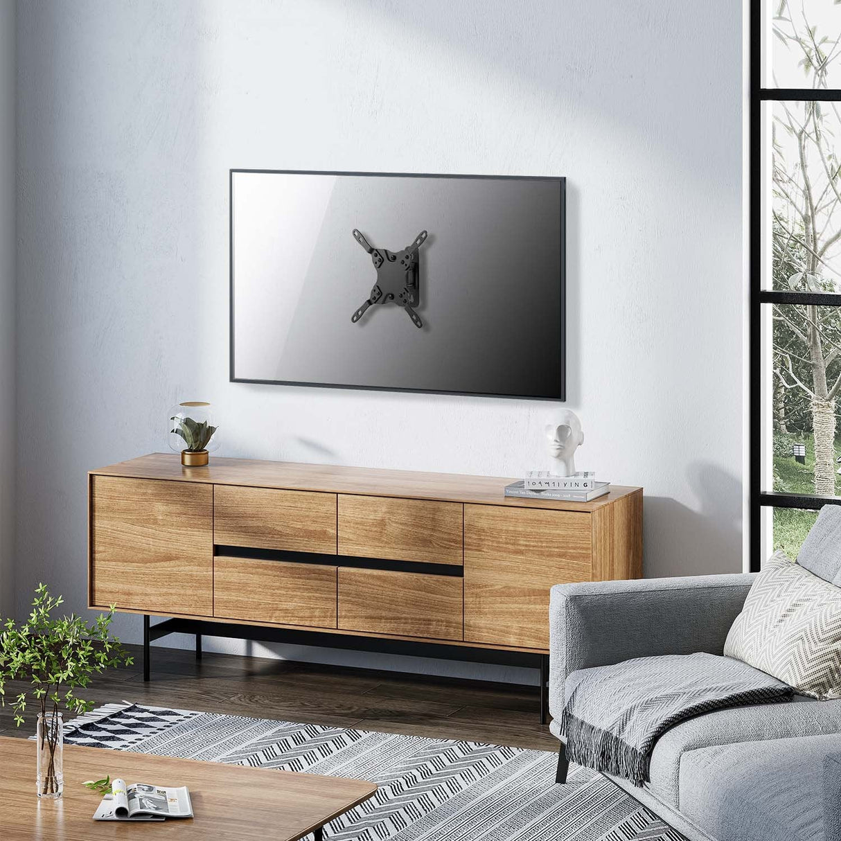 Aisens Soporte Eco Giratorio, Inclinable Y Nivelable Para Monitor/Tv 20kg (1 Pivote) De 13-42, Negro