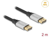Delock 80634 Cable Displayport 16k 60 Hz 2 M Metal Plateado