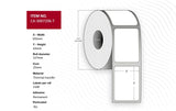 Label 102 X 64mm Core 25mm, - Thermal Transfer, Coated, - Permanent, Perforated, 1100 Labels Per Roll, 4 Rolls Per Box - Warranty: 12m