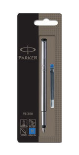 Parker Vector Pluma Estilográfica Acero Inoxidable Sistema De Carga Por Cartucho 1 Pieza(S)