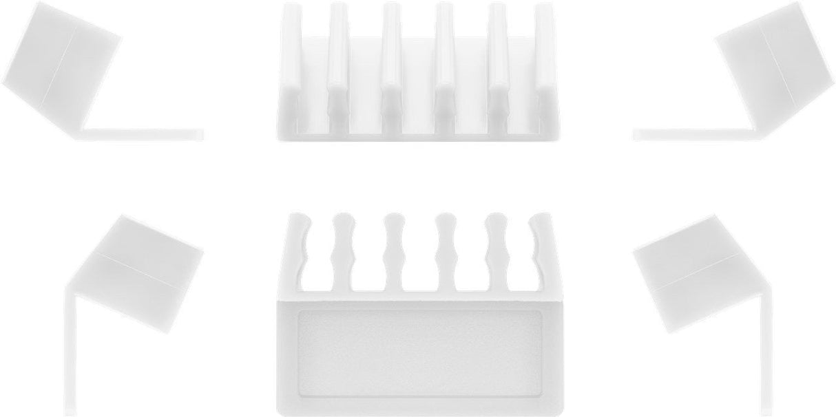 Juego De 2 Piezas Para Organizar Y Sujetar Cables, Extraíble, Gestión De Cables 5 Ranuras, Blanco, Blister