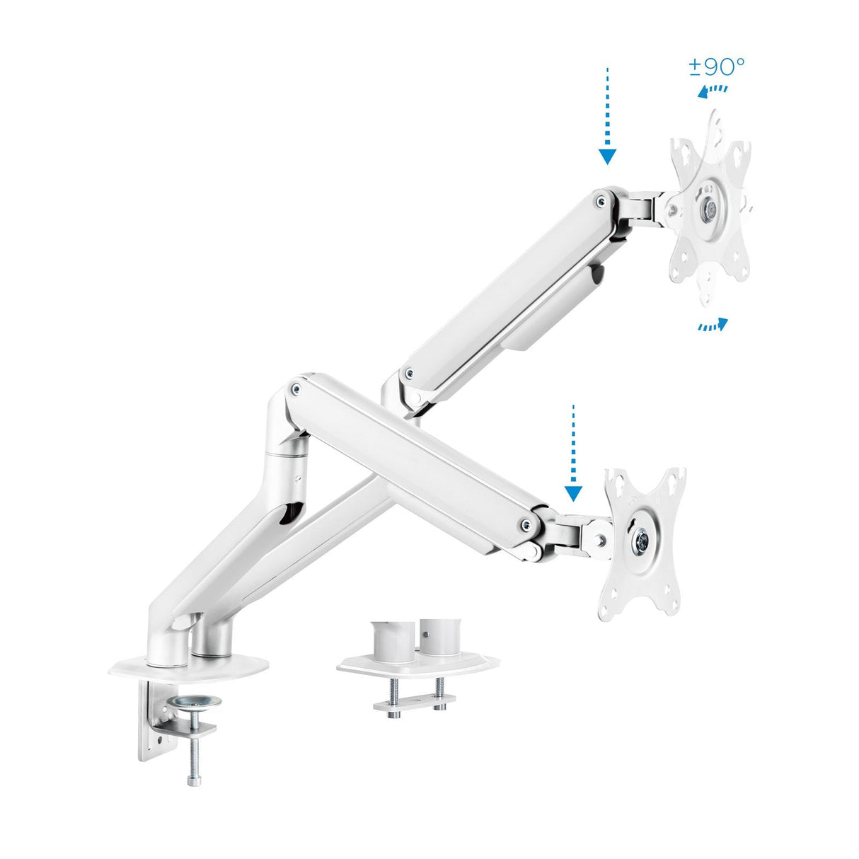 Tooq Soporte Mesa Pant Giratorio Inclinacion 2 Brazos 17-32" - Blanco