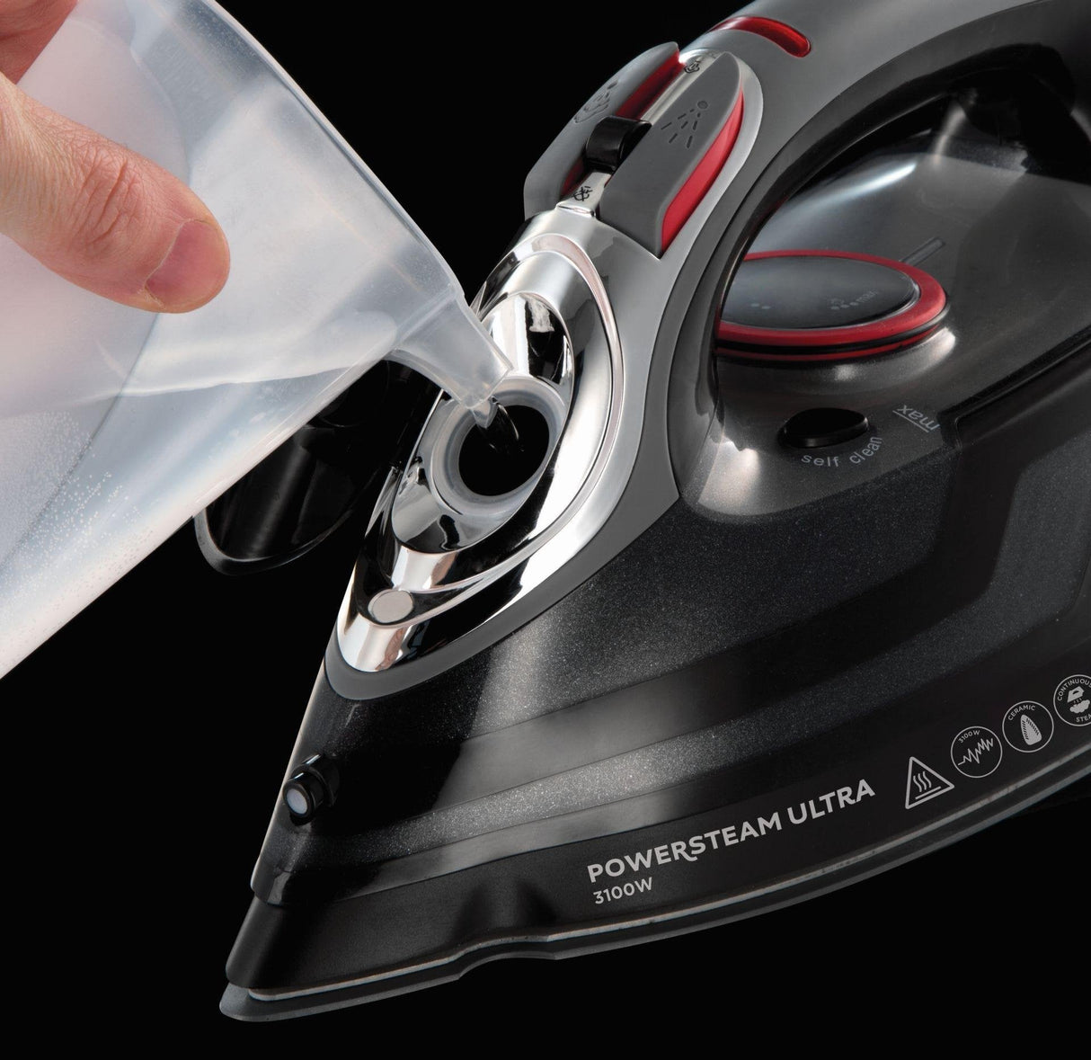 Russell Hobbs 20630-56 Plancha Plancha Vapor-Seco Suela De Cerámica Negro, Gris 3100 W