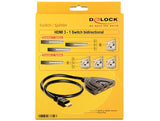 Delock Switch Bidrectional Hdmi 3-1 4k 60hz Black