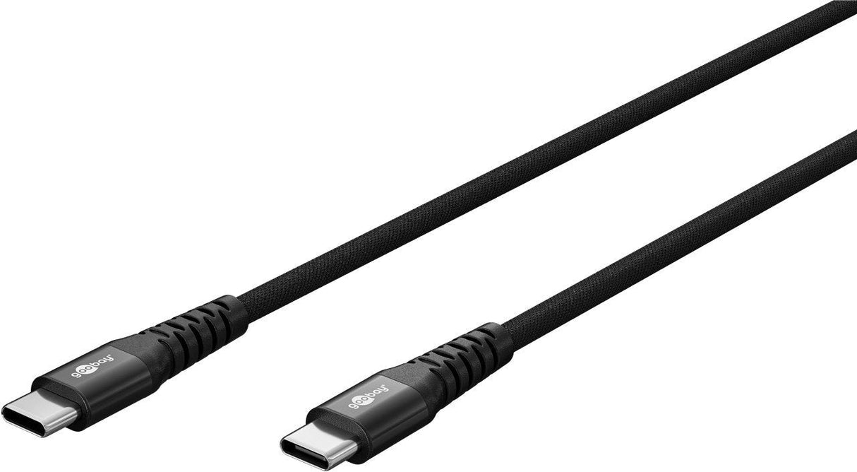 Goobay Usb-C Supersoft Textile Cable With Metal Plugs, 1 M, Black
