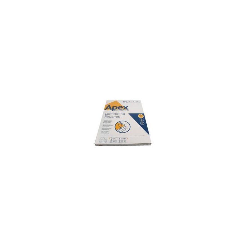 Fellowes Apex Pack 100 Fundas Plastificar 80 Mic. Brillo A4 Transparentea480brillo