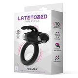 Fermax Anillo Vibrador Con Conejito Usb Silicona Negro