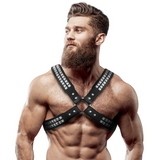 Fetish Submissive Attitude - Arnés Ecopiel Pecho Cruzado Con Remaches Hombre