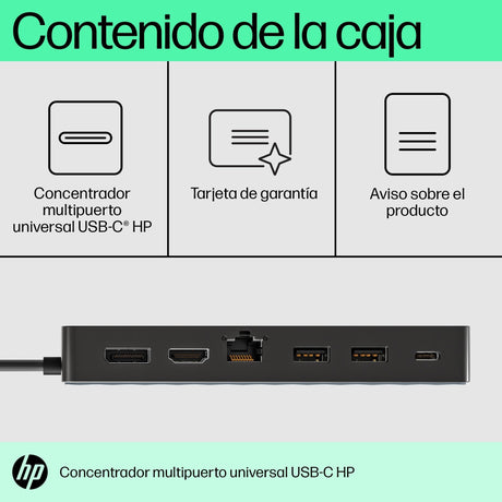 EAN 0196188636312 - HP Universal USB-C Multiport Hub Acoplamiento USB 3.2 Gen 2 (3.1 Gen 2) Type-C Negro imagen 5