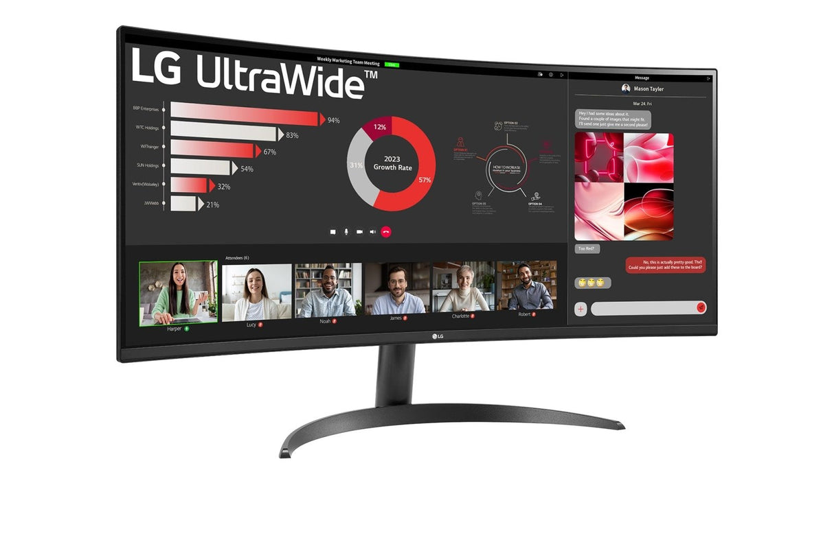 Monitor Profesional Ultrapanorámico Curvo Lg Ultrawide 34wr50qc-B 34' Wqhd Negro