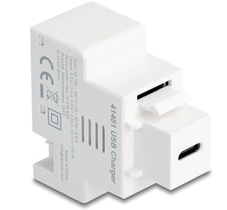 Keystone Modul Mit Usb Type-C Ladebuchse Pd 20 W Weiss