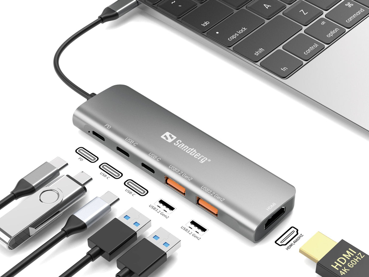 Usb-C Dock Hdmi + 2xusb-A +  2xusb-C + Pd100w Usb-C Dock