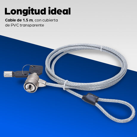 EAN 0766623440271 - Manhattan 440271 cable antirrobo Plata 1,4 m imagen 4