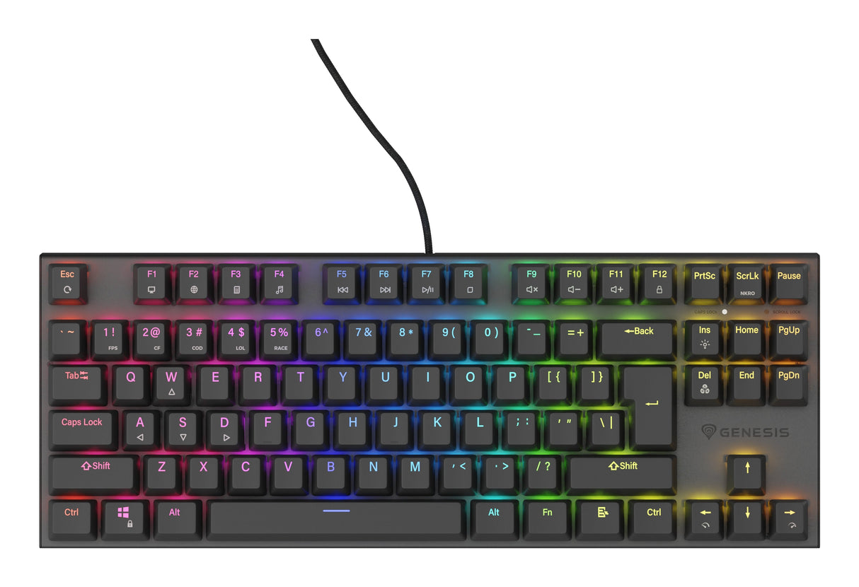 Genesis Thor 303 Tkl Rgb Mechanical Gaming Keyboard, Outemu Brown Switch, Us Layout, Wired, Black