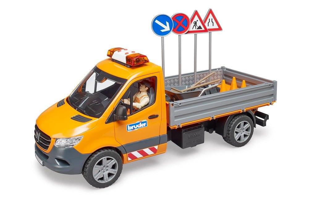 Bruder Mb Sprinter Municipal Con Módulo De Luz Y Sonido, Naranja, Incluido Conductor Y Accesorios 2677