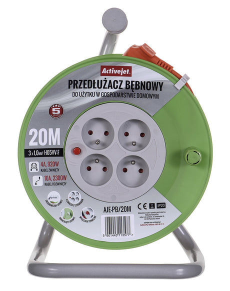 EAN 5901443113577 - Activejet AJE-PB/20M base múltiple 4 salidas AC Interior Gris, Cal imagen 1