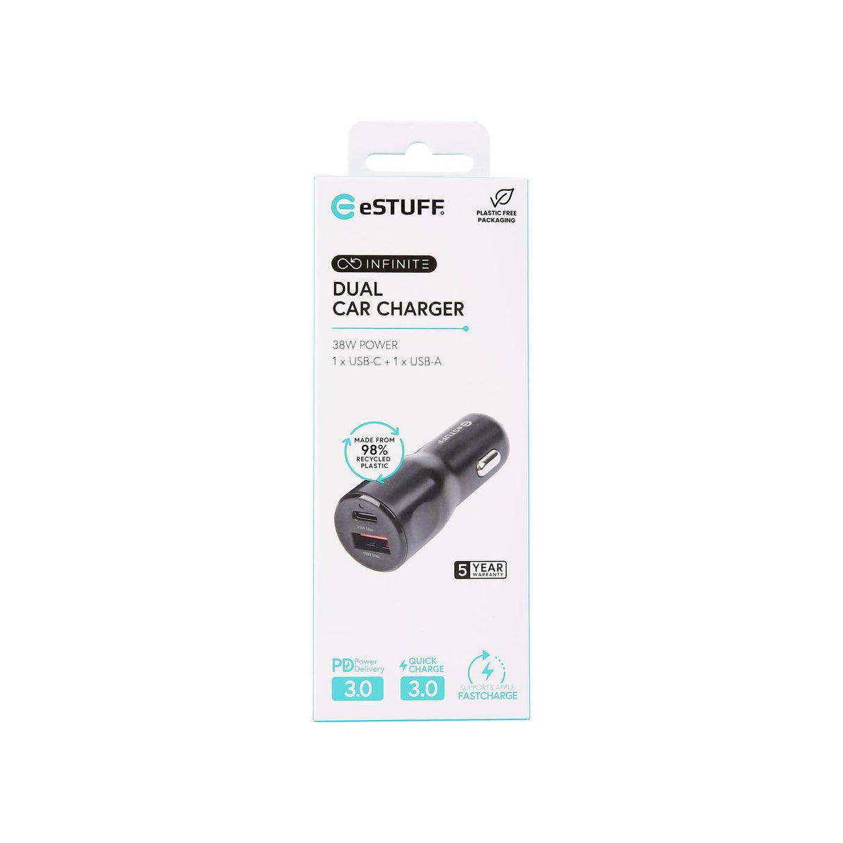 EAN 5715063167359 - eSTUFF ES631031 cargador de dispositivo móvil Teléfono móvil Negro Encendedor de cigarrillos Carga rápida imagen 4