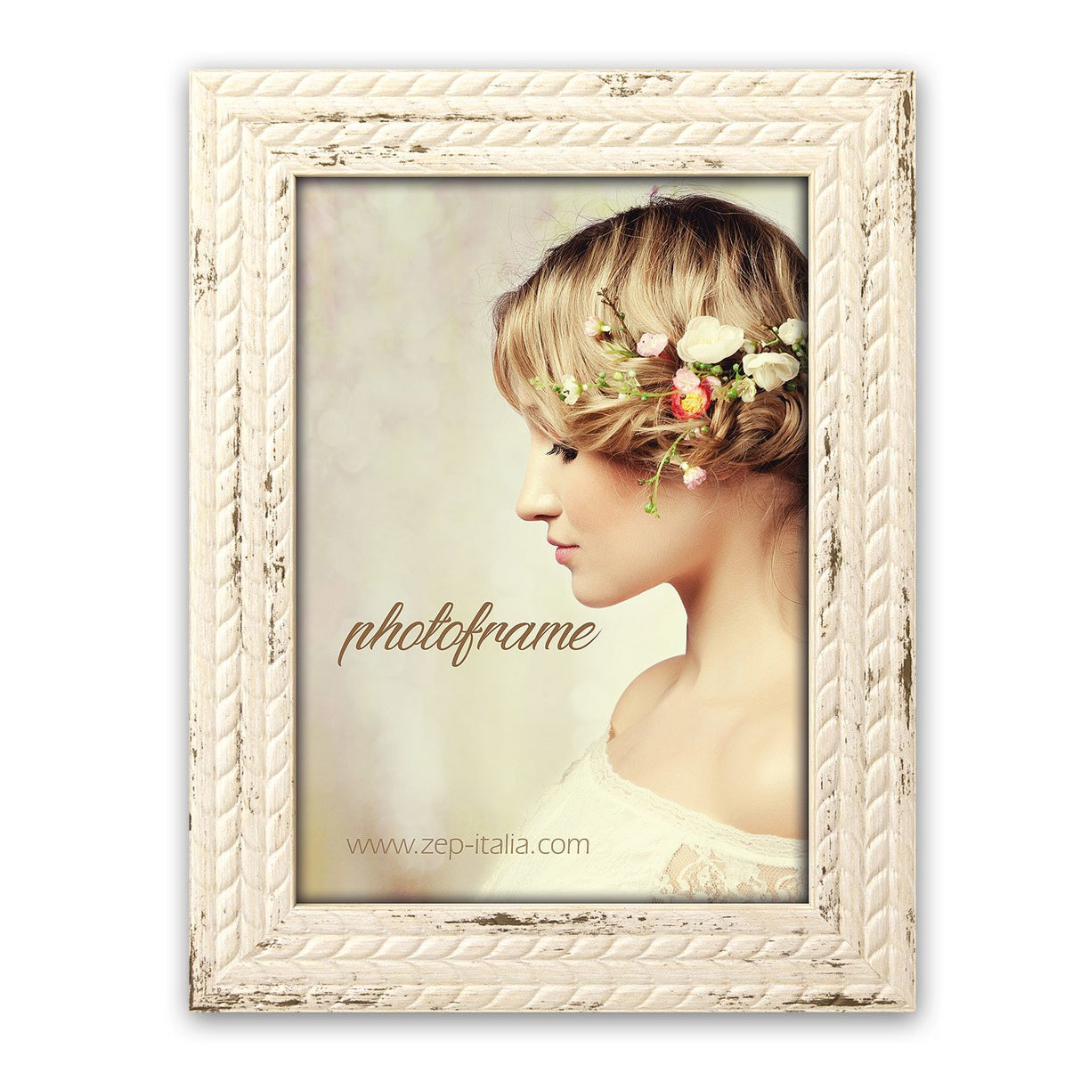 Retrato De Resina Zep Livia White 13x18 Yt257w Marco