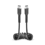 Sbs Usb-C Zu Usb-C Spiralkabel 50cm Schwarz