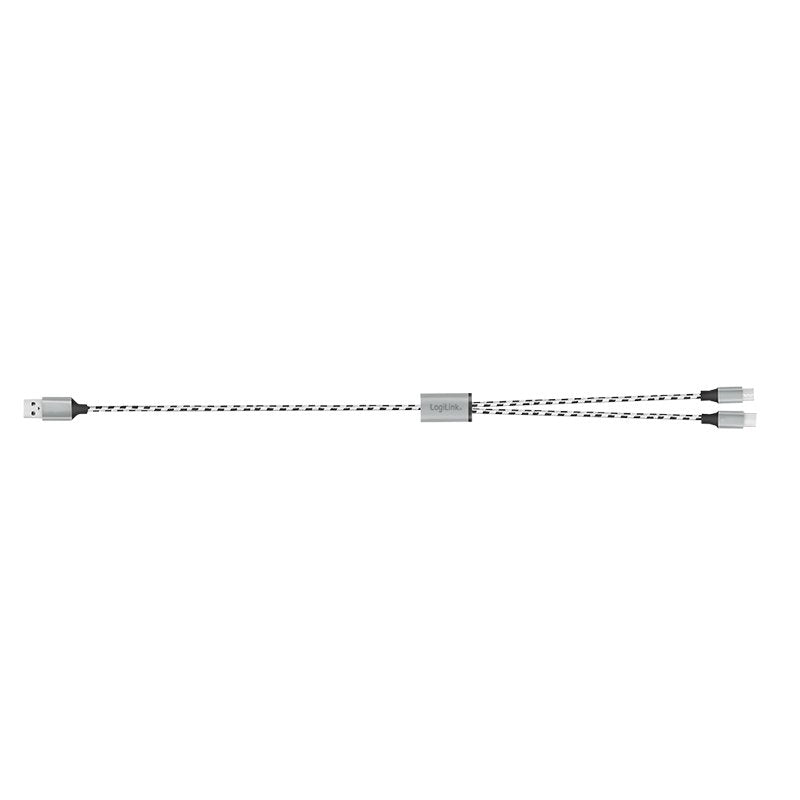Kabel Usb2.0 A/M Do Micro Usb + Usb-C, 1.2m
