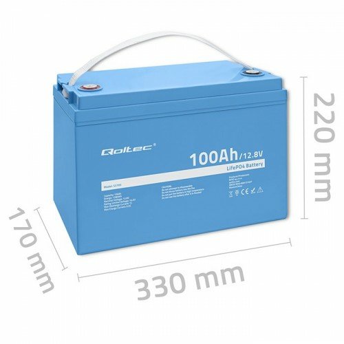 EAN 5901878537054 - Qoltec 53705 batería de vehículos Fosfato de hierro-litio (LiFePo4) 100 Ah 12,8 V 100 A Coche imagen 7