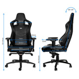 Noblechairs Epic Echtleder Gaming Silla - Negro
