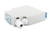 Caja De Fibra Óptica Para Carril Din, Os2, Equipada, Con Adaptador Sc Y Pigtail