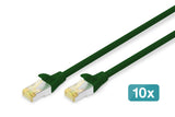 Cat 6a S/Ftp Patch Cord10p Awg Cabl 26/7 3 M 10 Pieces Green