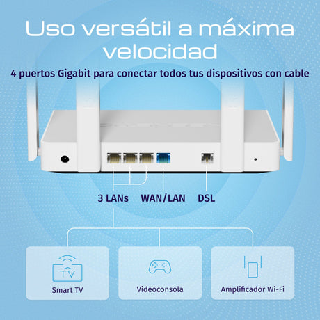 EAN 4897082921356 - Keenetic Hopper DSL (KN-3610) router inalámbrico Gigabit Ethernet Doble banda (2,4 GHz / 5 GHz) Gris, Bla imagen 4