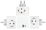 Enchufe Cubo Good Connections Kabelmeister  De 3 Vías, 2x Usb, Regleta Blanca, 1x Usb-C Pd 3.0 20w, 1x Usb-A 18w Sw01-W