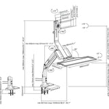 Soporte De Escritorio Para Estación De Trabajo Inline Con Elevador Y Usb 3.0, Móvil, Para Teclado, Mouse Y Monitor De Hasta 81 Cm (32"), Máx. 9 Kg