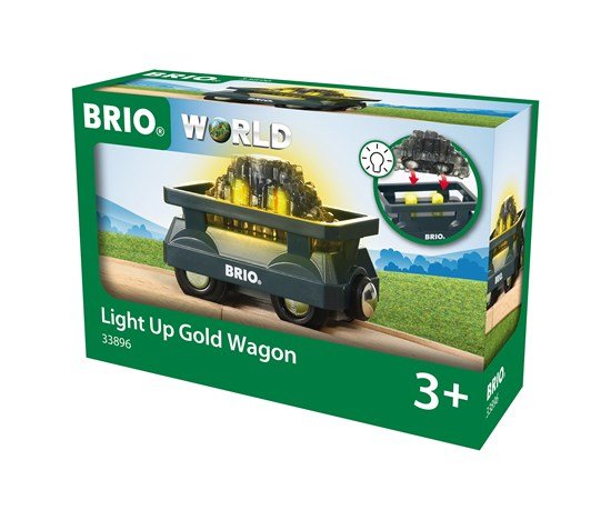 Brio Vagón De Oro Mundial Con Luz. 33896