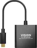 Vision Tc-Usbcvga/Bl Adaptador De Cable De Vídeo Usb Tipo C Vga (D-Sub) Negro