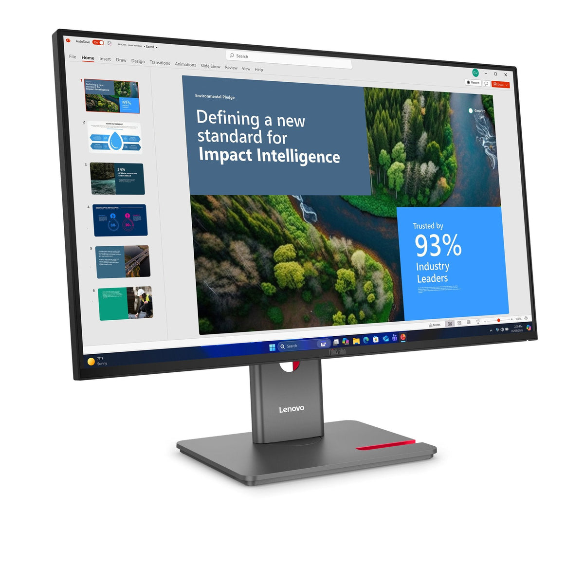 Lenovo Thinkvision P27ud-40 Monitor Led 27" 3840 X 2160 4k @ 120 Hz Ips 350 Cd/M² 1500:1 Hdr10 4 Ms Thunderbolt 4 Hdmi Displayport Usb-C Negro Azabache
