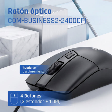 EAN 8435364320440 - iggual COM-BUSINESS2-2400DPI ratón Hogar Ambidextro USB tipo A imagen 2