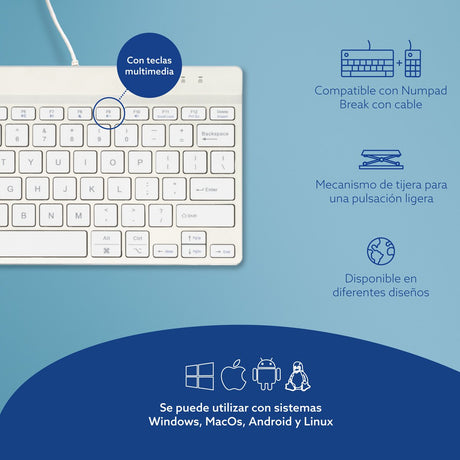 EAN 8719274491729 - R-Go Tools RGOCOUSWDWH teclado Oficina USB Inglés imagen 13