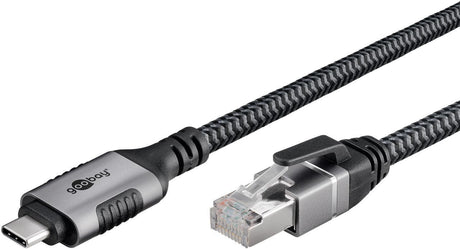 EAN 4040849706967 - Goobay 70696 cambiador de género para cable USB C RJ-45 Negro, Plata imagen 3