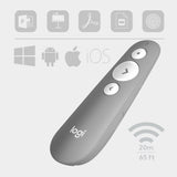 Logitech Presenter Wireless Inalambrico R500s Bluetooth Gris Medio Para Presentaciones