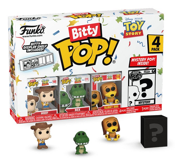 Blister 4 Figuras Bitty Pop Disney Toy Story Woody