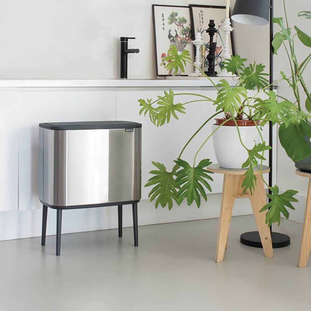 Brabantia 316227 Papelera 34 L Rectangular Plástico, Acero Acero Inoxidable