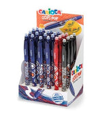 Carioca Oops Expositor De 24 Boligrafos Borrables - Termo Sensible - Empuñadura Texturizada - Punta De Ø 0.7mm - Doble