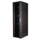 Roline 19-Zoll Netzwerkschrank Pro 42 He, 600x800 Bxt Glastr Schwarz